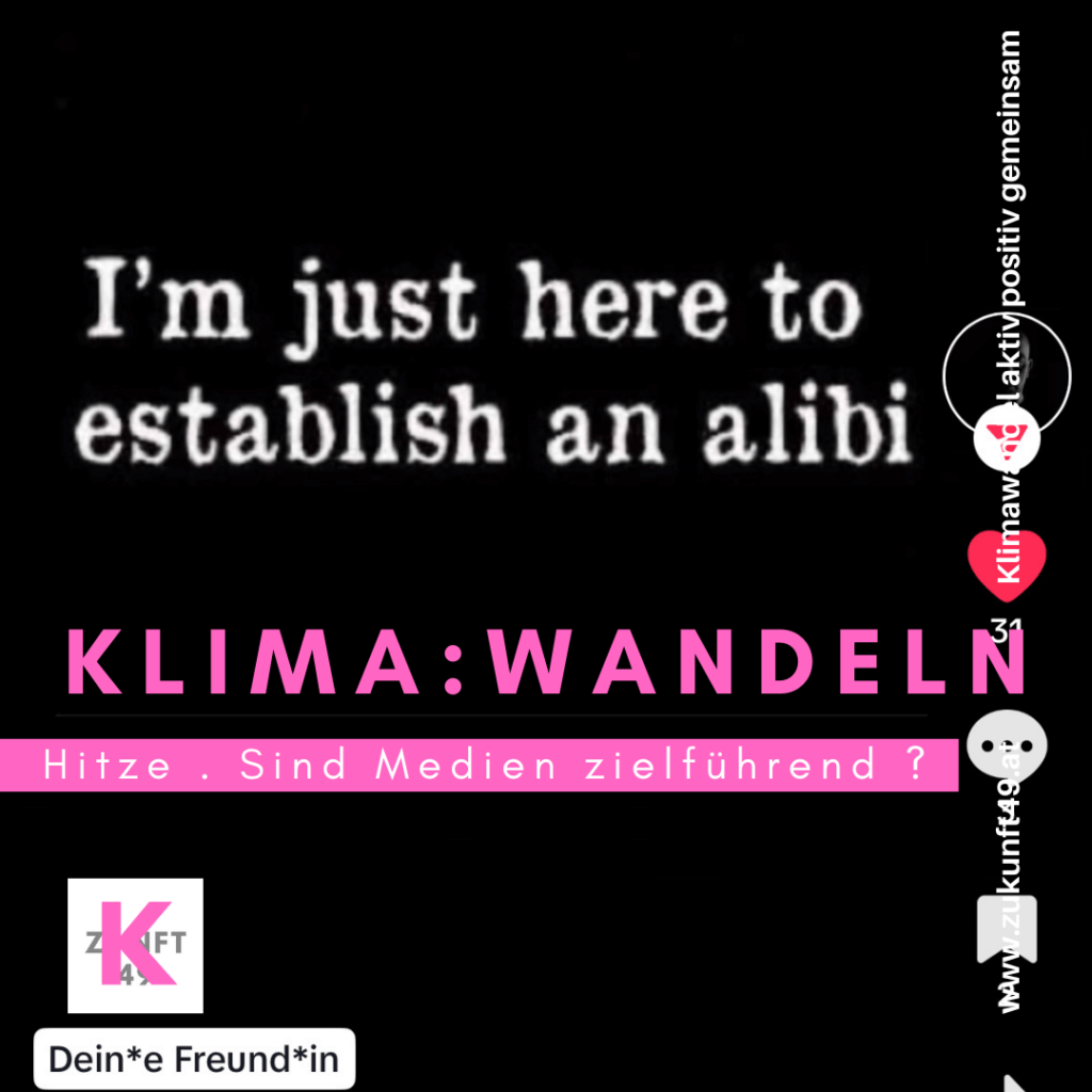 Bild eines TikTok-Screens mit der Aufschrift "I´m just here to establish an alibi"